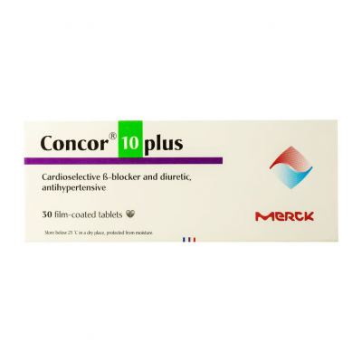 Concor ® 10 plus 10 / 25 mg ( Bisoprolol fumarate / Hydrochlorothiazide ) 30 tablets